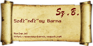Szénásy Barna névjegykártya