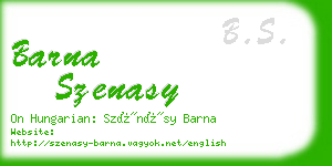 barna szenasy business card